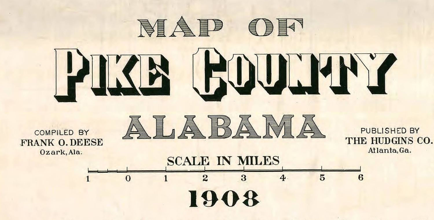1908 Map of Pike County Alabama