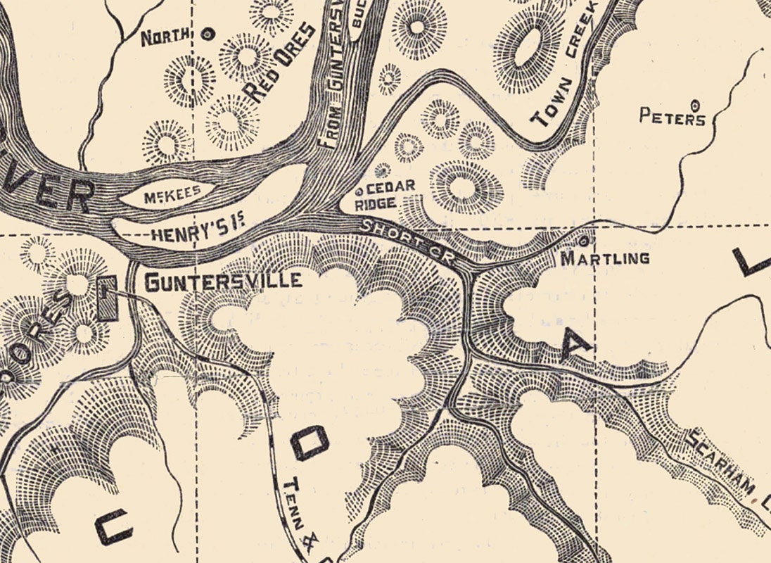 1880 Map of Marshall County Alabama