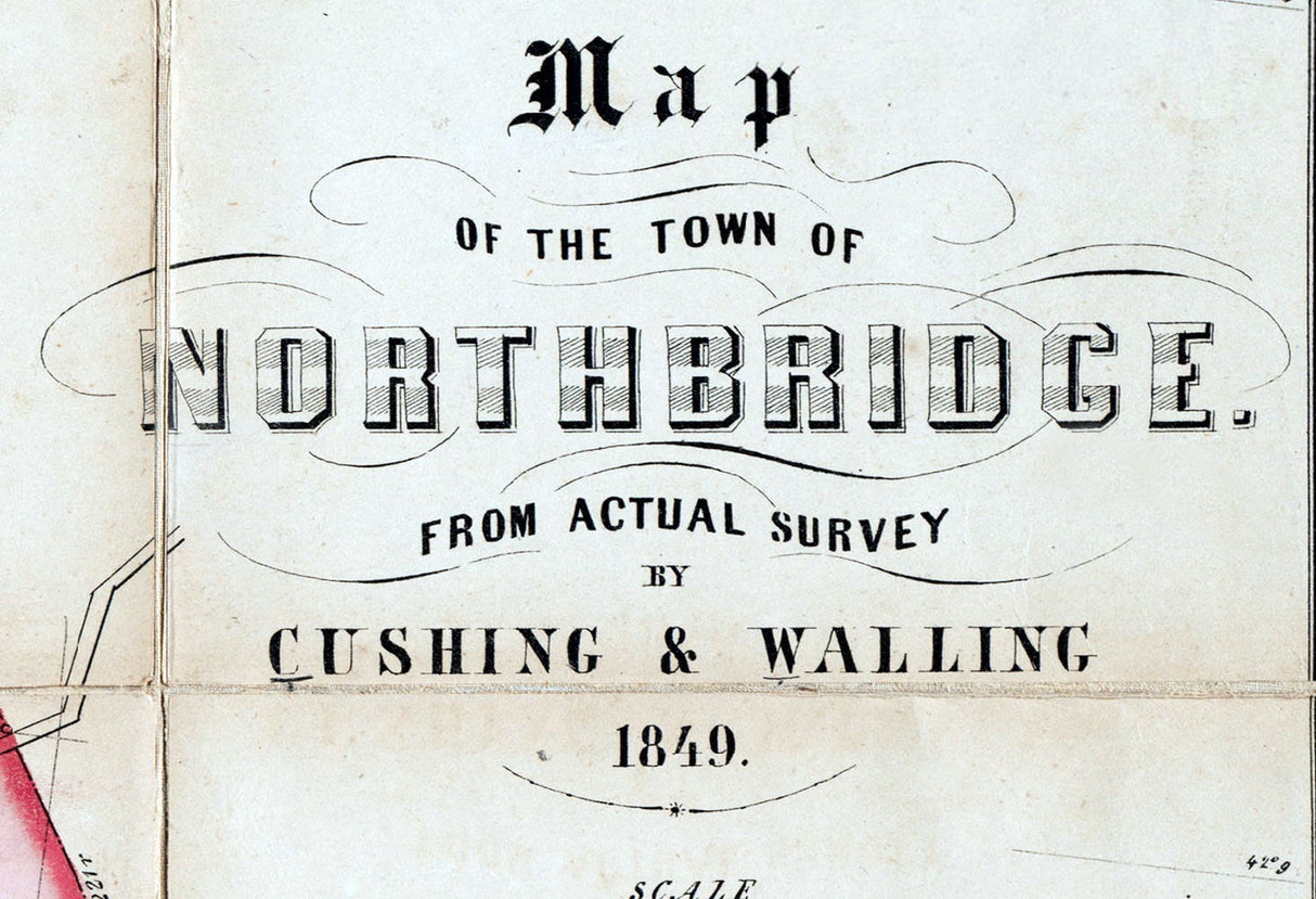 1849 Town Map of Northbridge Massachusetts