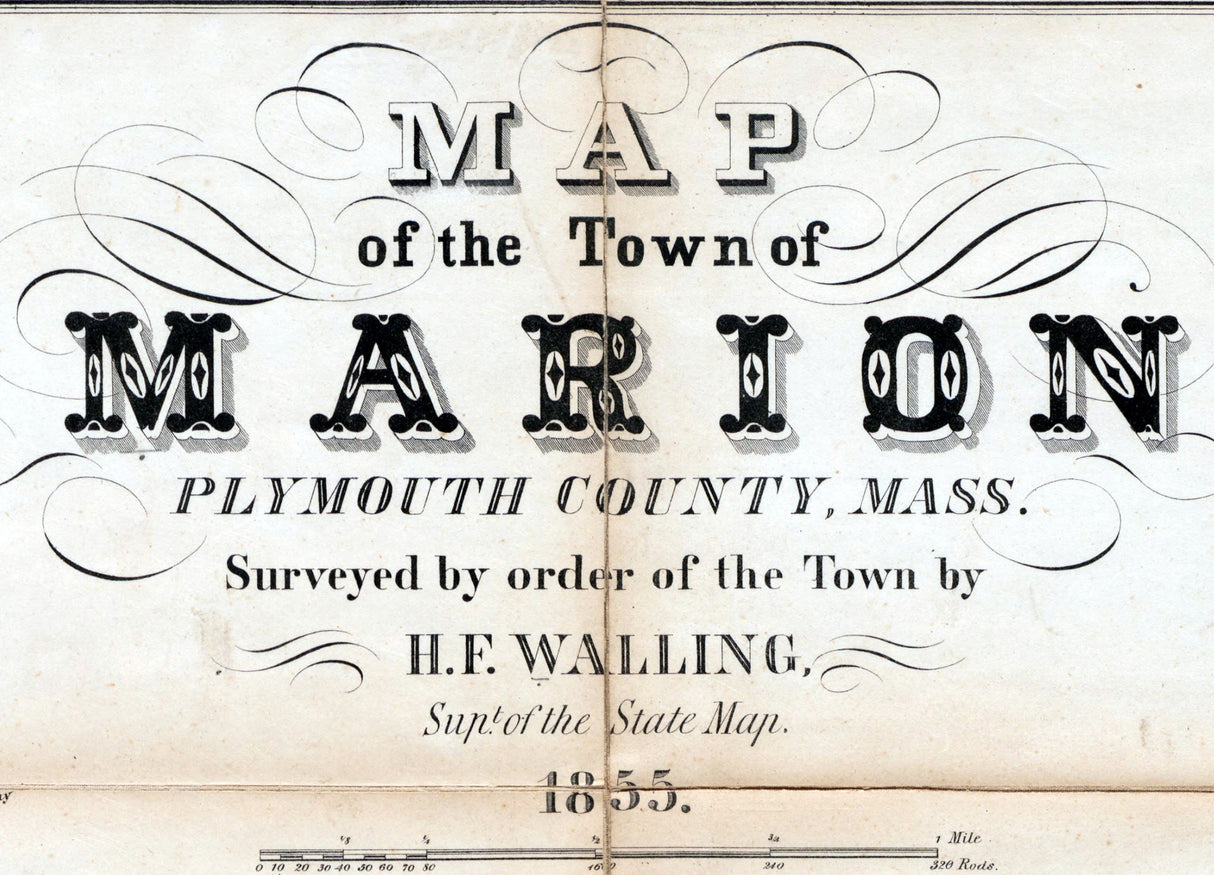 1855 Town Map of Marian Plymouth County Massachusetts