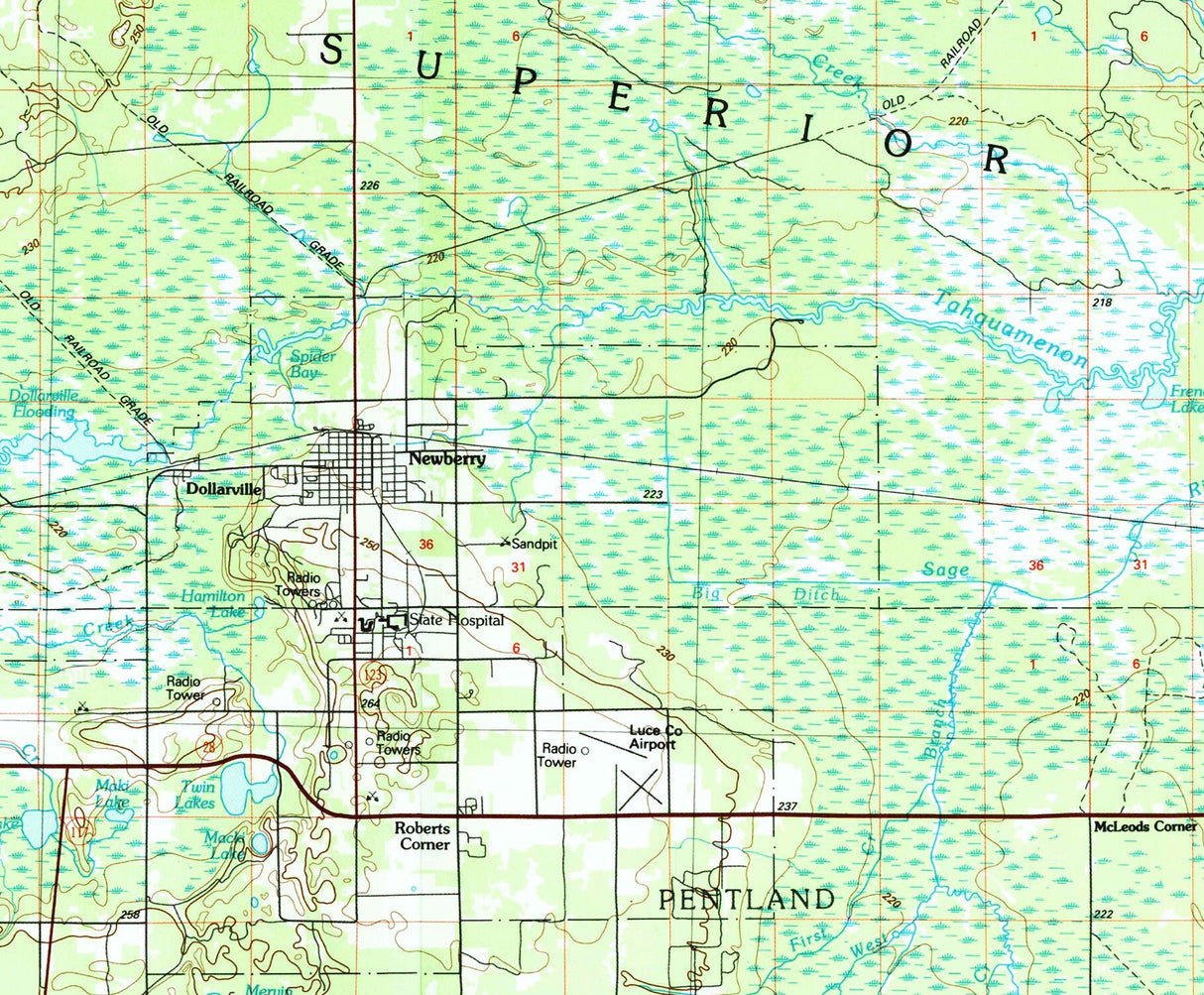 1985 Map of Whitefish Bay Lake Superior Michigan