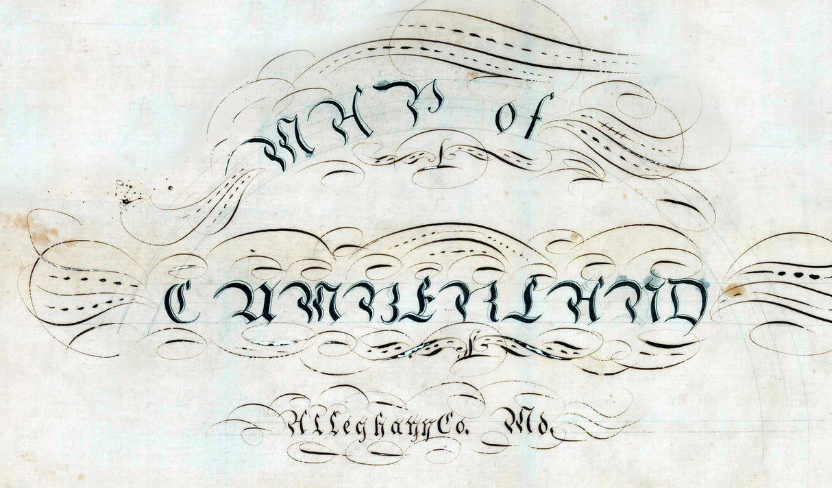 1800s Map of Cumberland Alleghany County Maryland