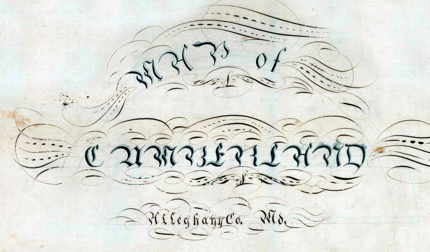 1800s Map of Cumberland Alleghany County Maryland