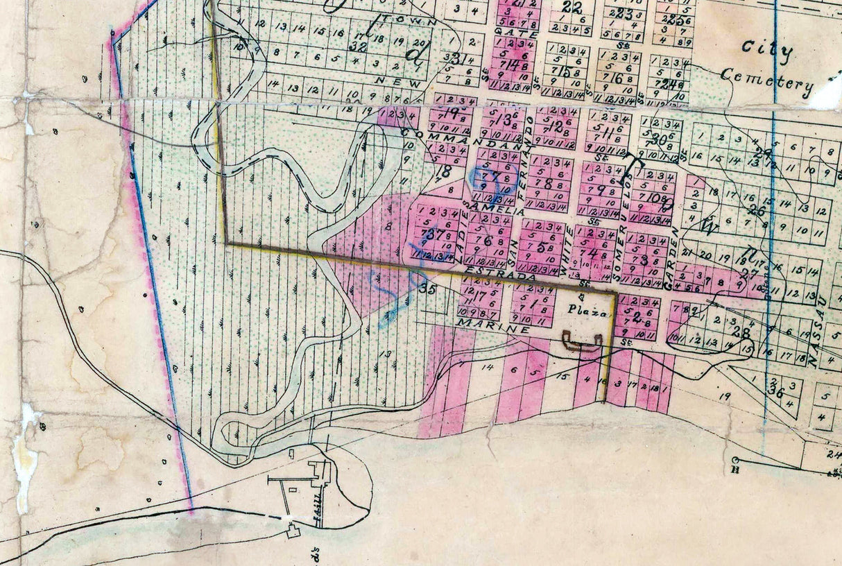 1800s Map of Fernandina Amelia Island Florida North Point