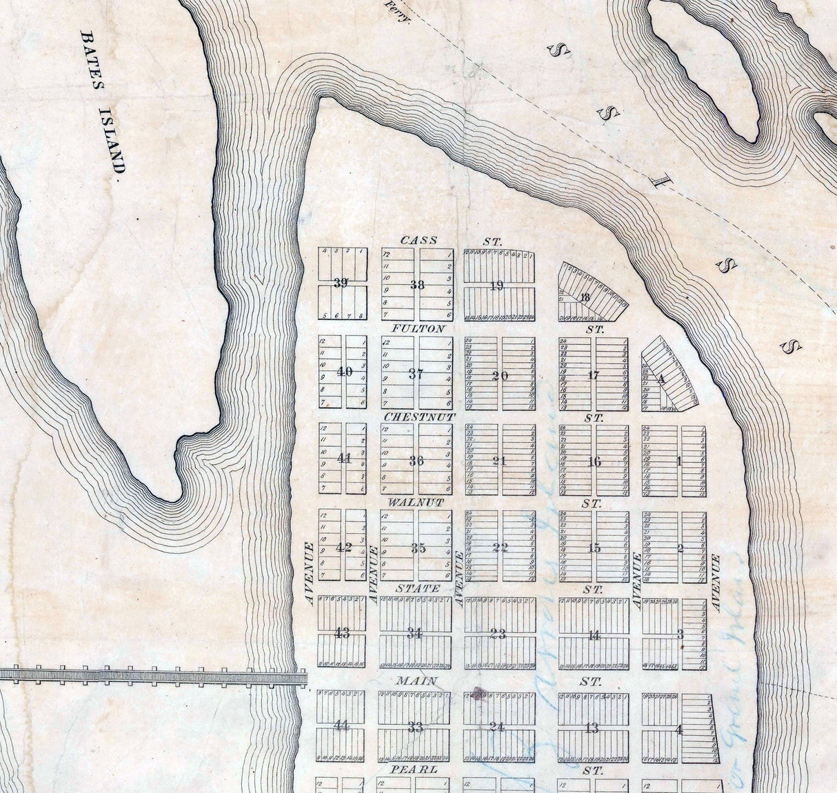 1800s Map of Island City Houston County Minnesota Territory