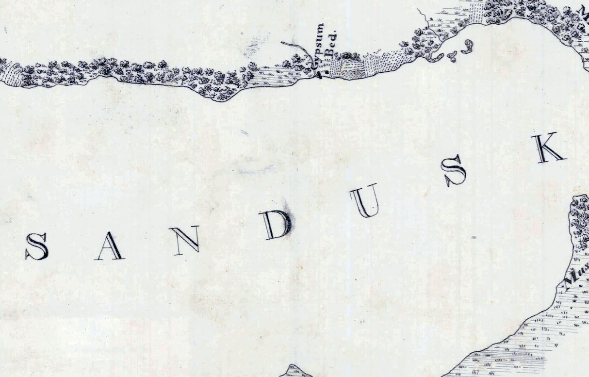 1848 Map of Sandusky Bay Ohio Lake Erie