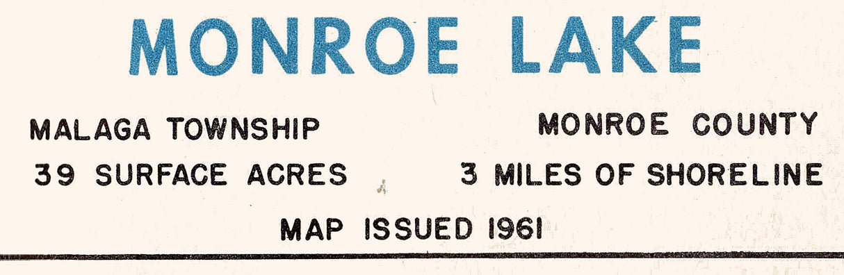 1961 Map of Monroe Lake Monroe County Ohio