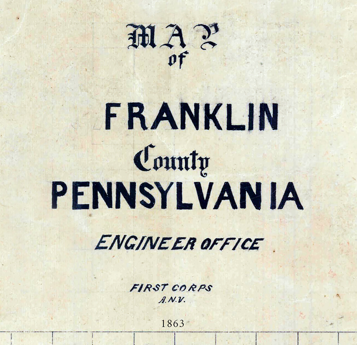 1863 Map of Franklin County Pennsylvania