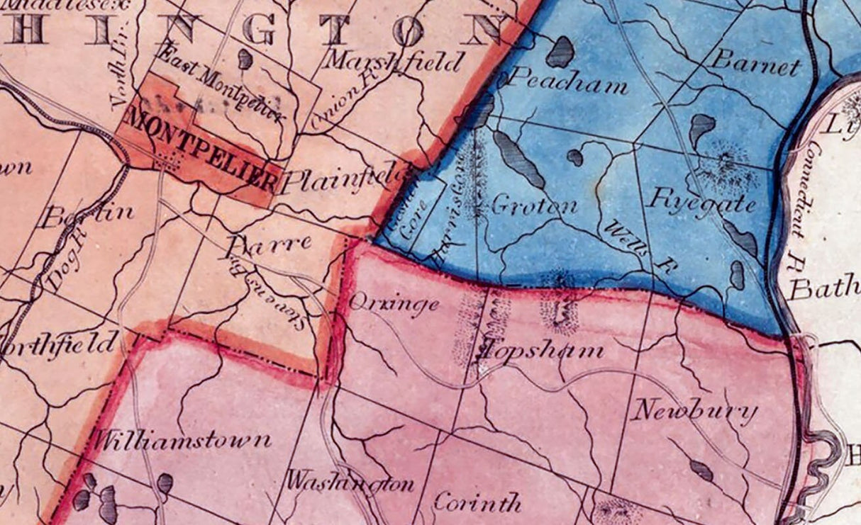1857 Map of The State of Vermont