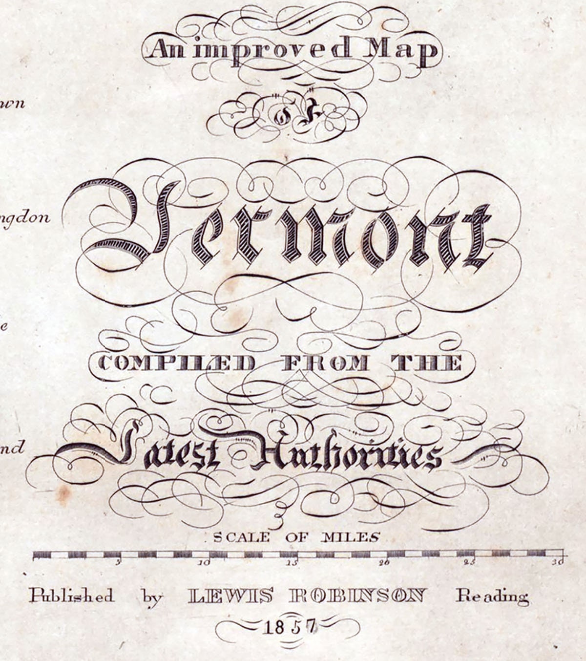 1857 Map of The State of Vermont