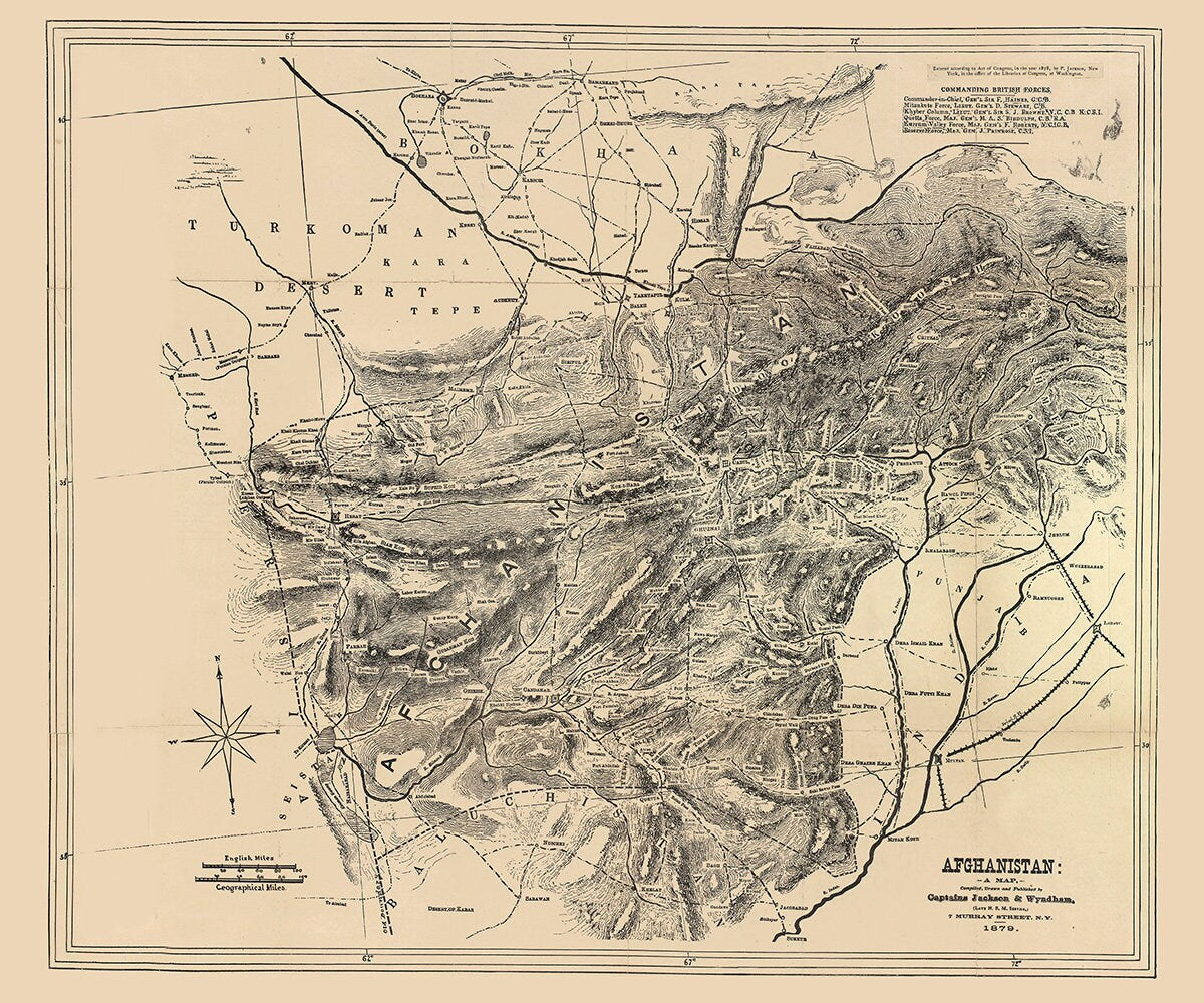 1879 Map of Afghanistan