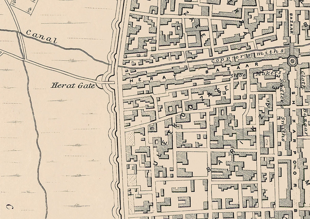 1880 Map of Kandahar Afghanistan
