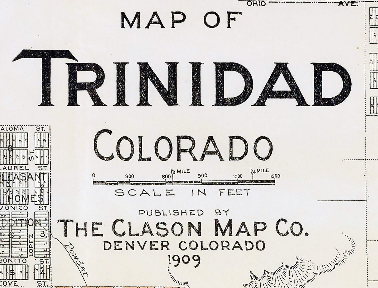 1909 Map of Trinidad Colorado