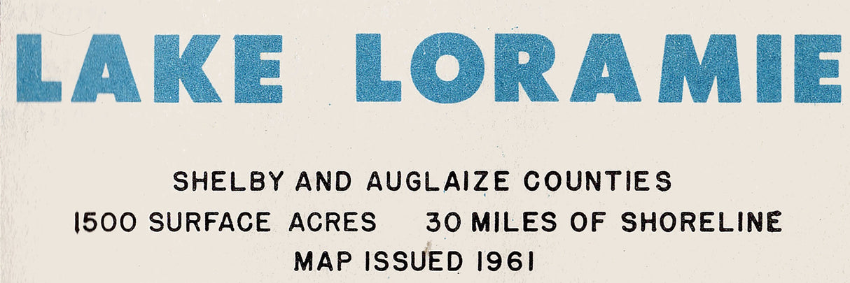 1961 Map of Lake Loramie Shelby and Auglaize County Ohio