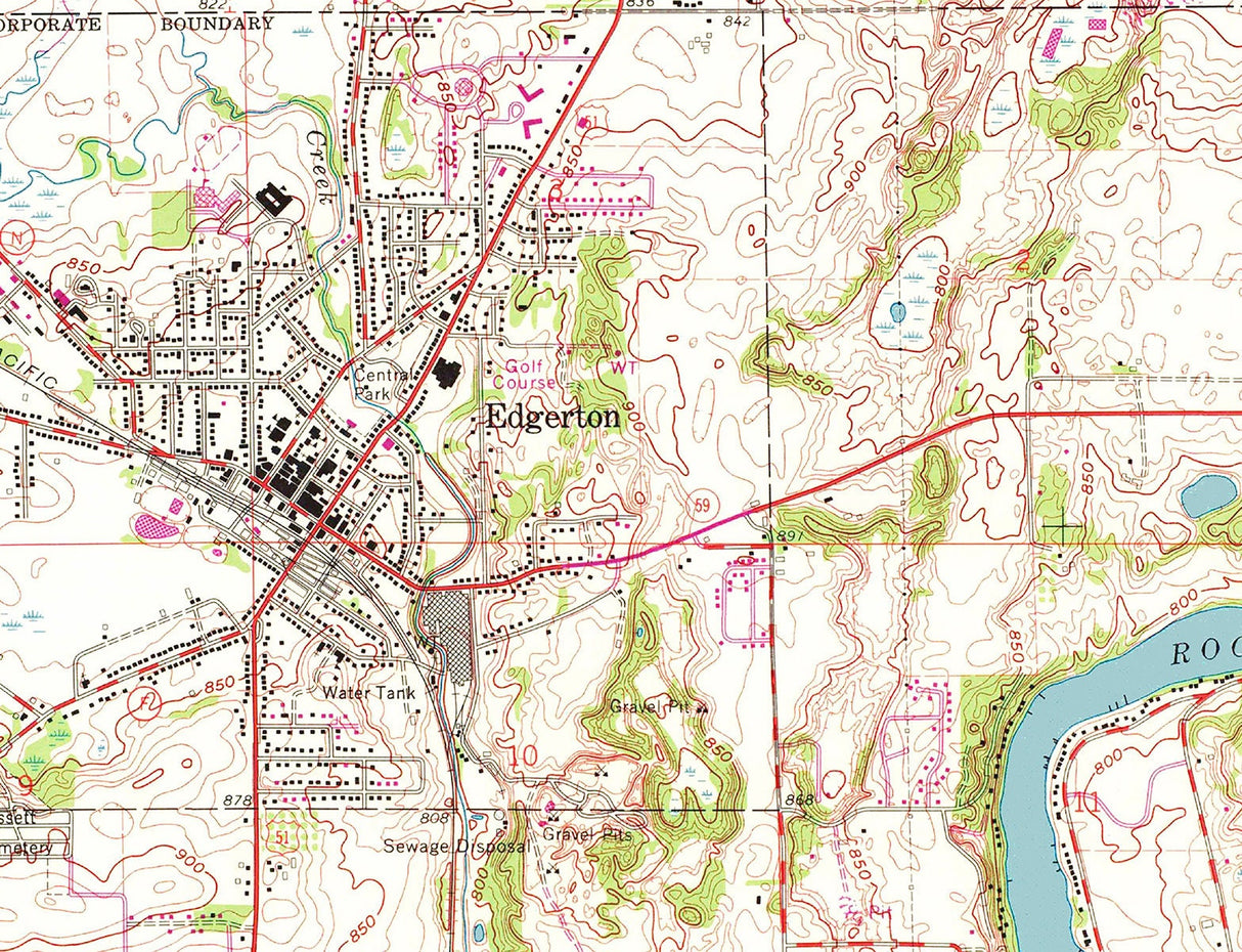1972 Map of Lake Koshkonong Wisconsin