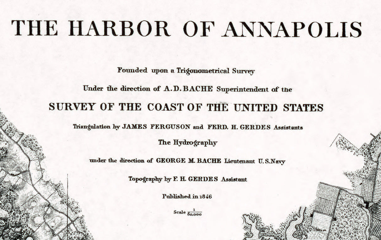 1846 Map of the Harbor of Annapolis Maryland