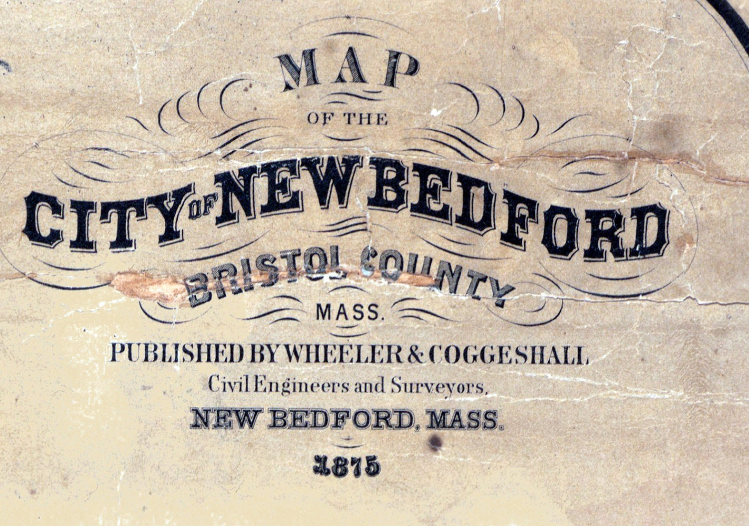 1875 Map of New Bedford Bristol County Massachusetts