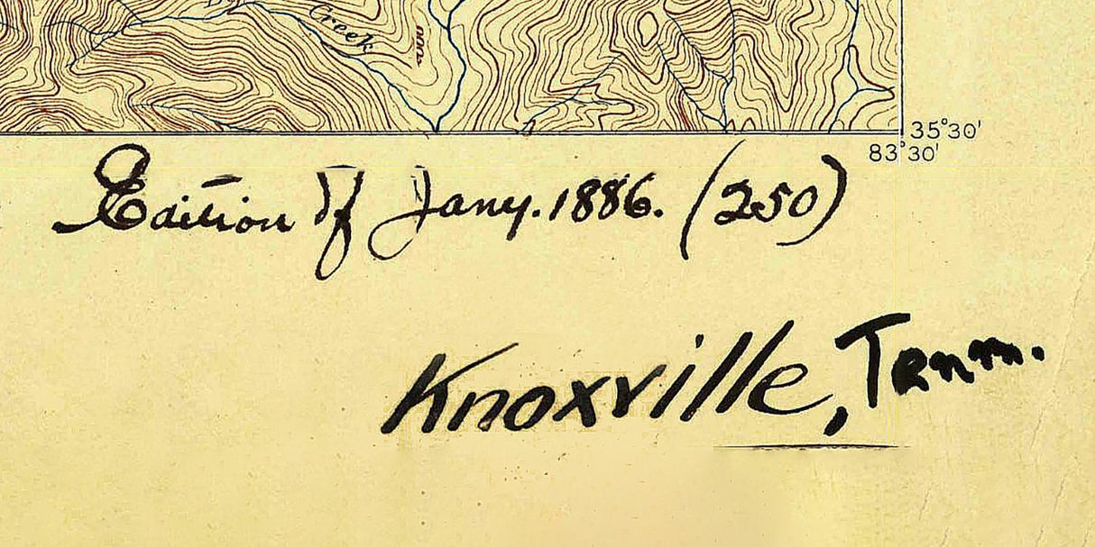 1886 Topo Map of Knoxville Tennessee Quadrangle