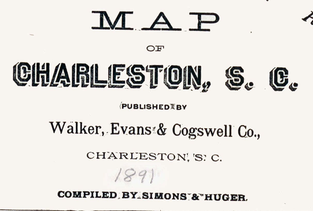 1891 Town Map of Charleston South Carolina