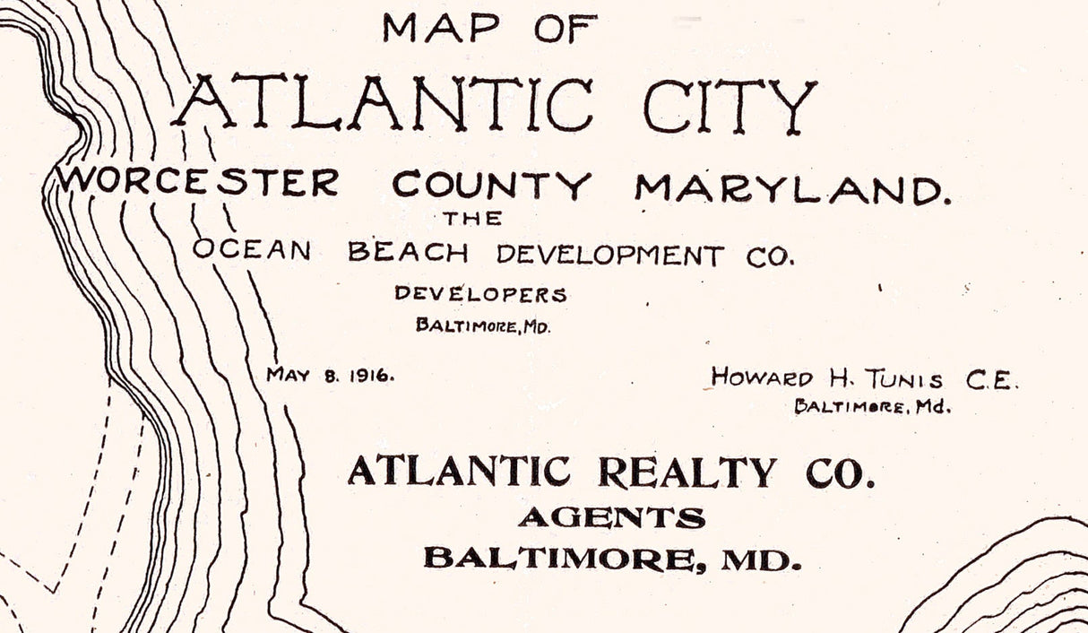 1916 Map of Atlantic City Maryland