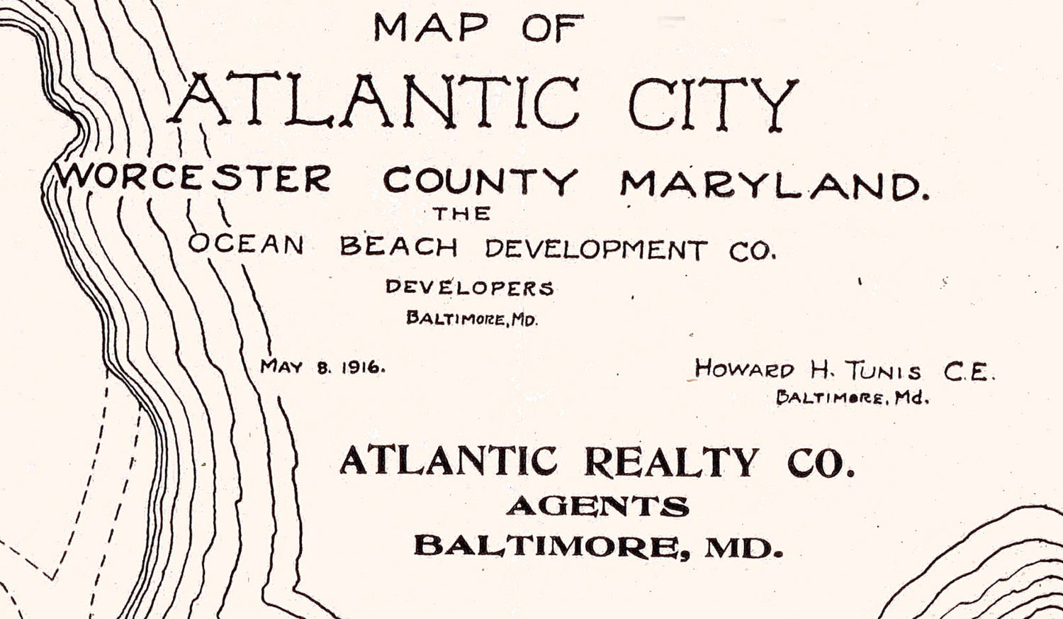1916 Map of Atlantic City Maryland