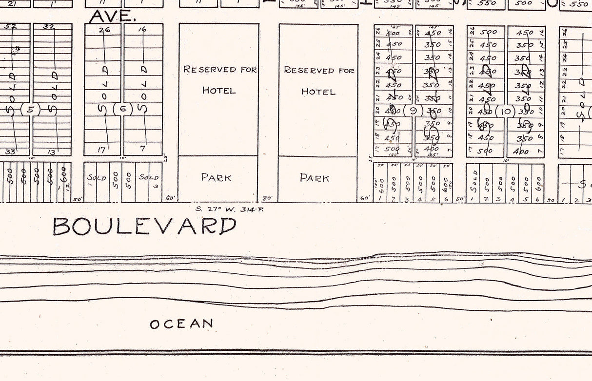 1916 Map of Atlantic City Maryland