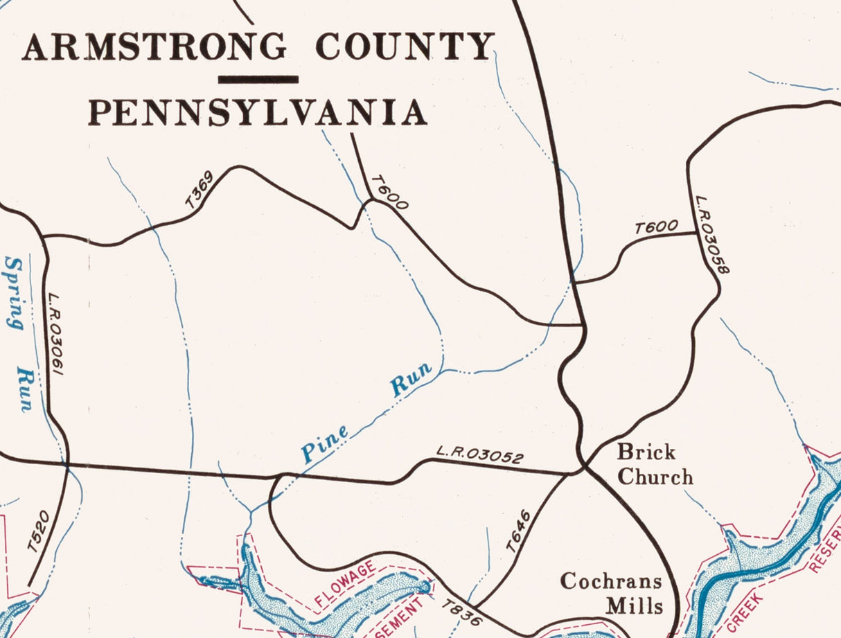 1959 Map of Crooked Creek Lake Pennsylvania