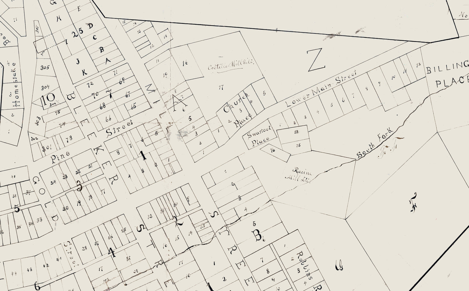 1889 Map of Lead City Lawrence County Dakota Territory