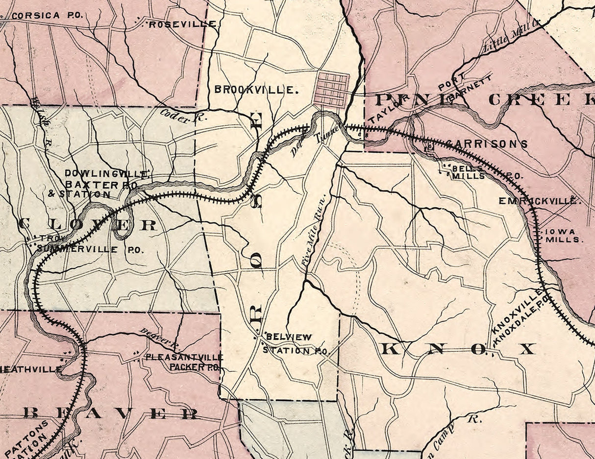 1878 Map of Jefferson County Pennsylvania