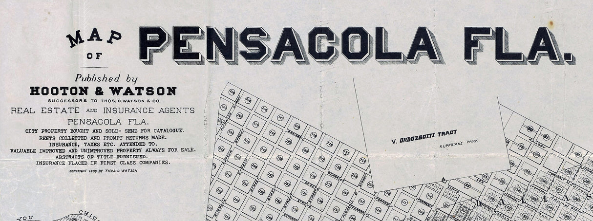 1906 Map of Pensacola Florida