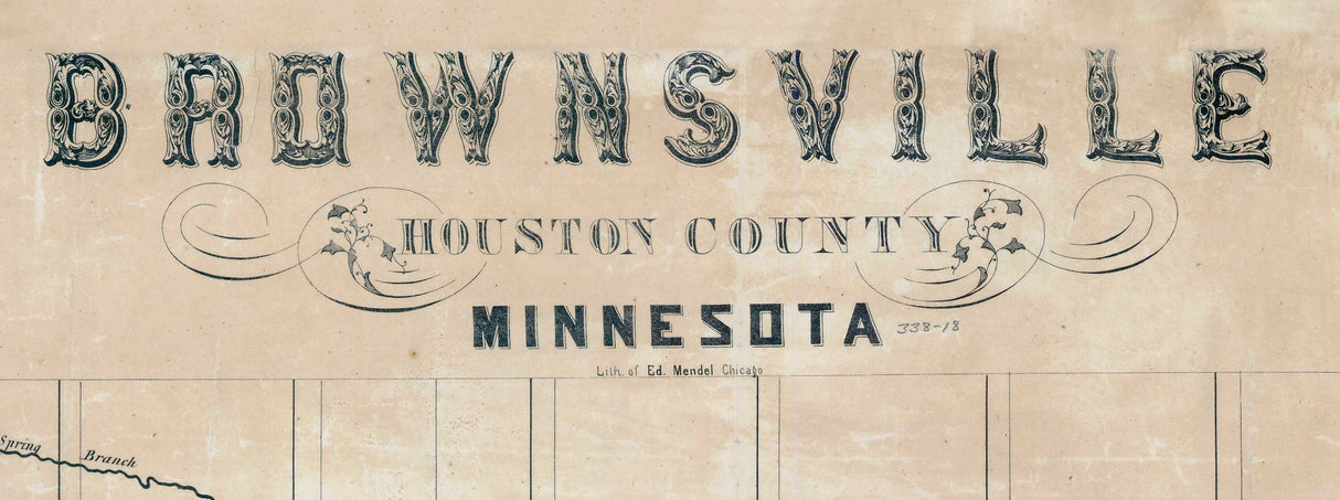 1800s Map of Brownsville Houston County Minnesota