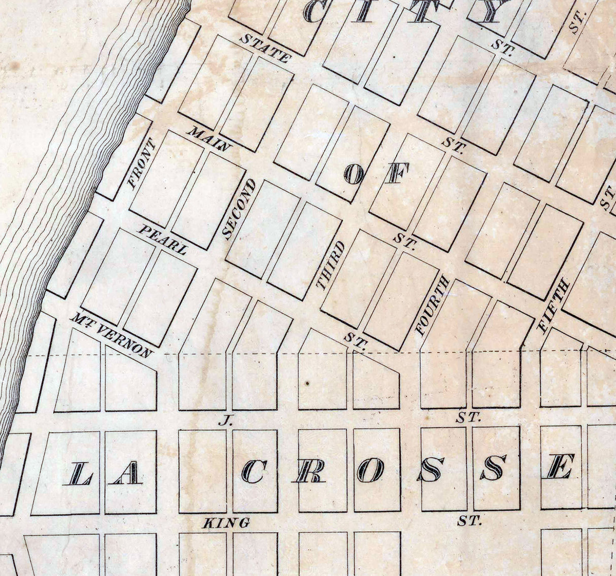 1800s Map of Island City Houston County Minnesota Territory