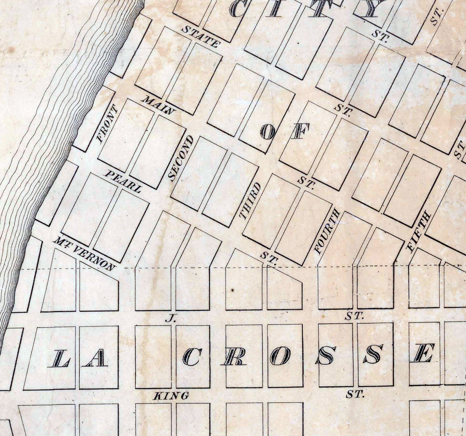 1800s Map of Island City Houston County Minnesota Territory