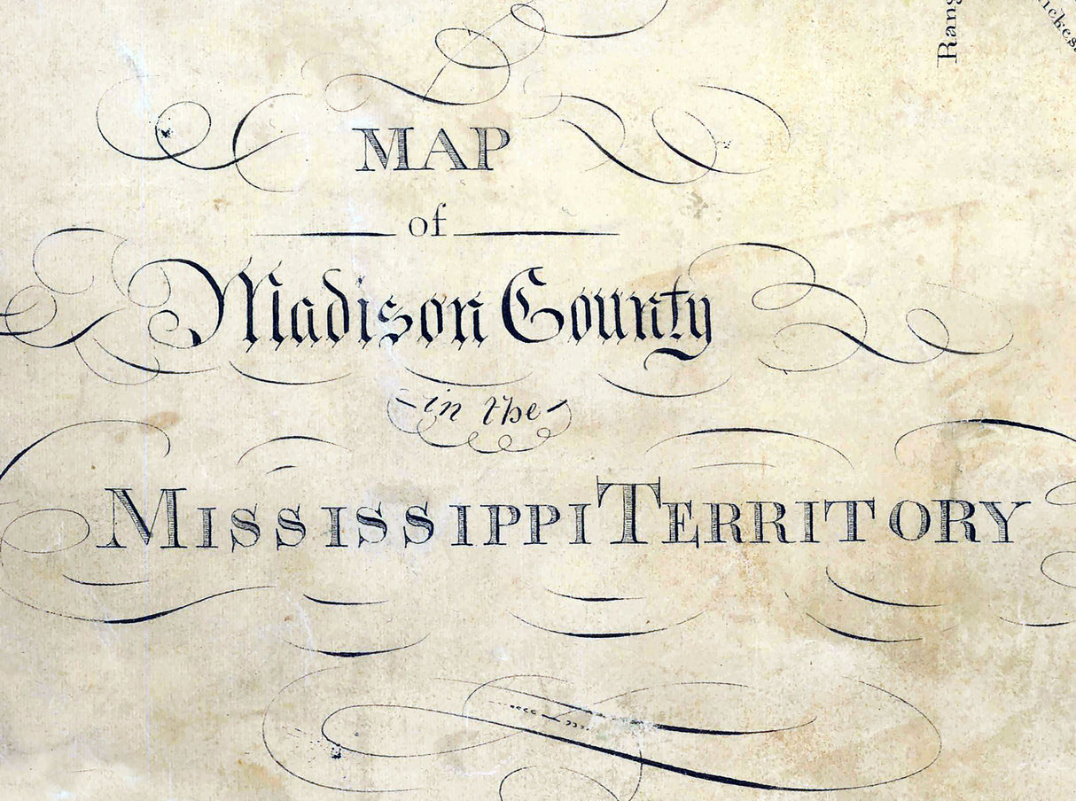 1800s Map of Madison County Mississippi Territory