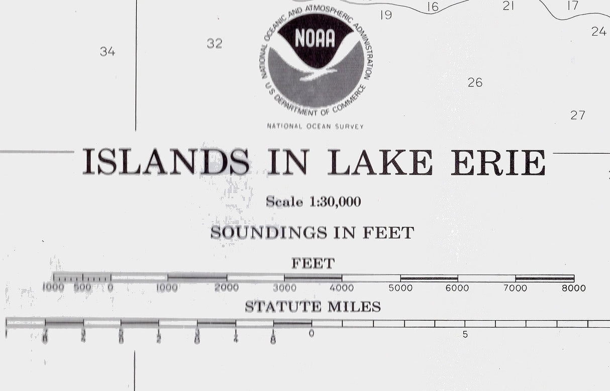 1980 Nautical Map of North Bass and Middle Bass Island Lake Erie