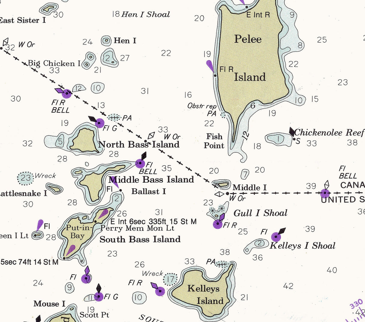 1980 Nautical Map of West End of Lake Erie