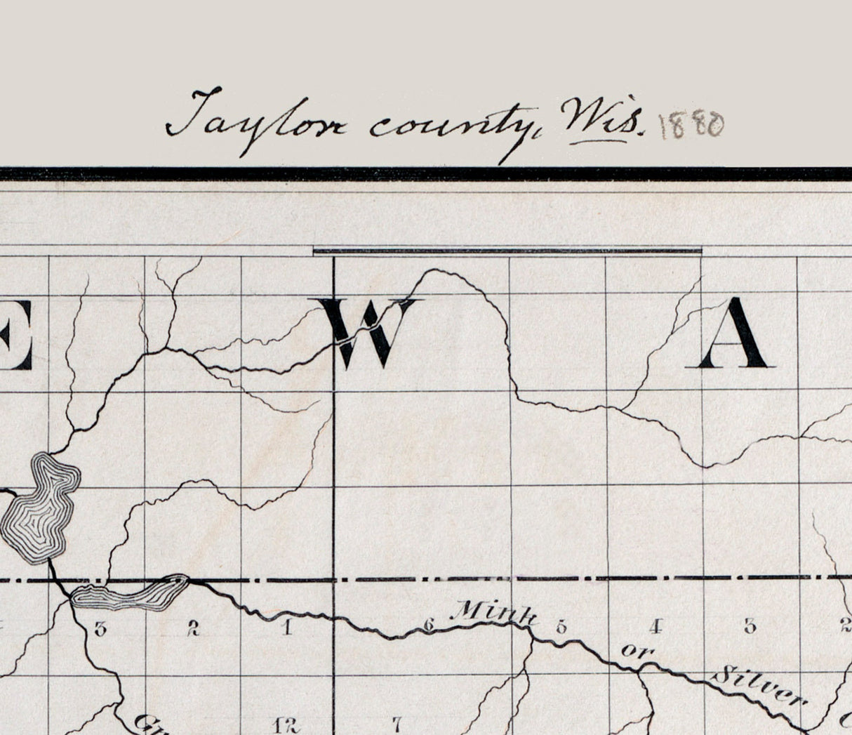 1880 Map of Taylor County Wisconsin