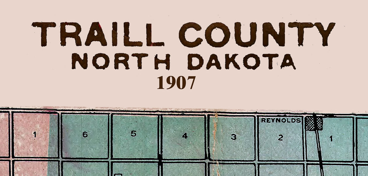 1907 Map of Traill County North Dakota