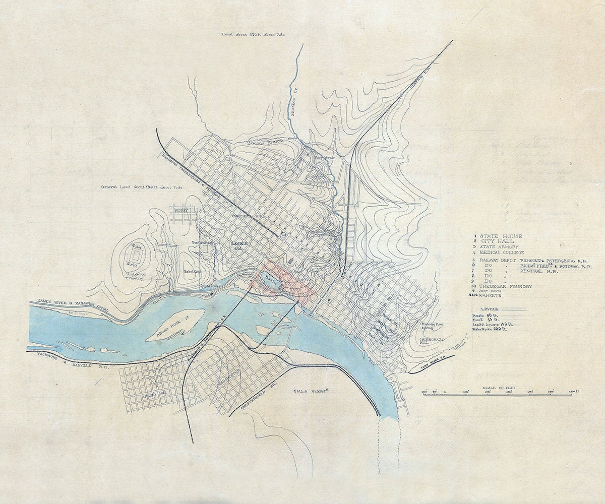 1860s Map of Richmond Virginia