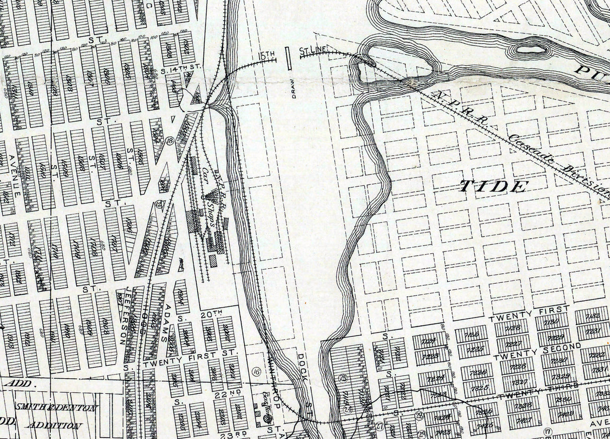 1880 Map of Tacoma Washington