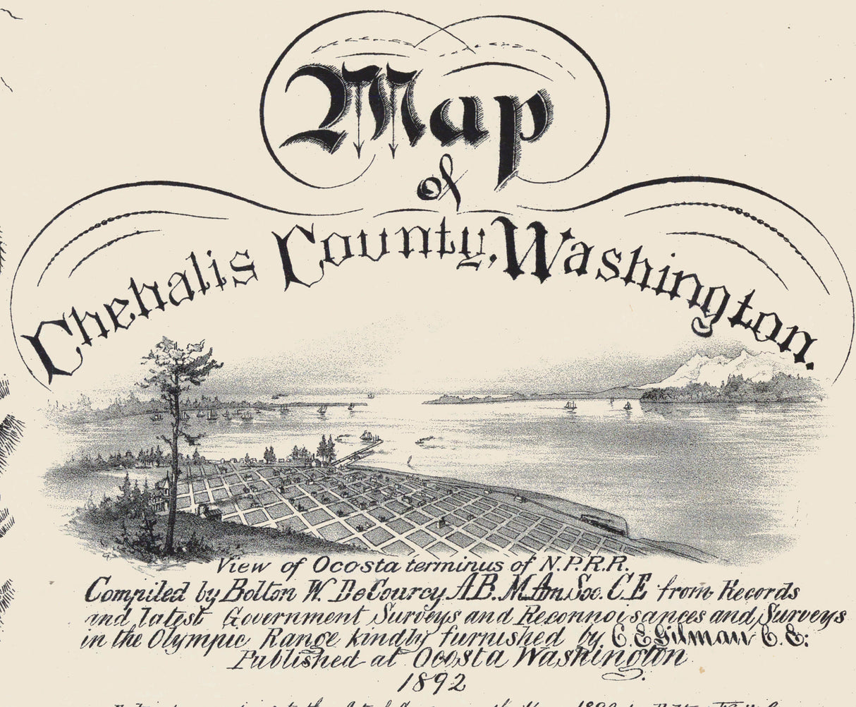 1892 Map of Chehalis County Washington
