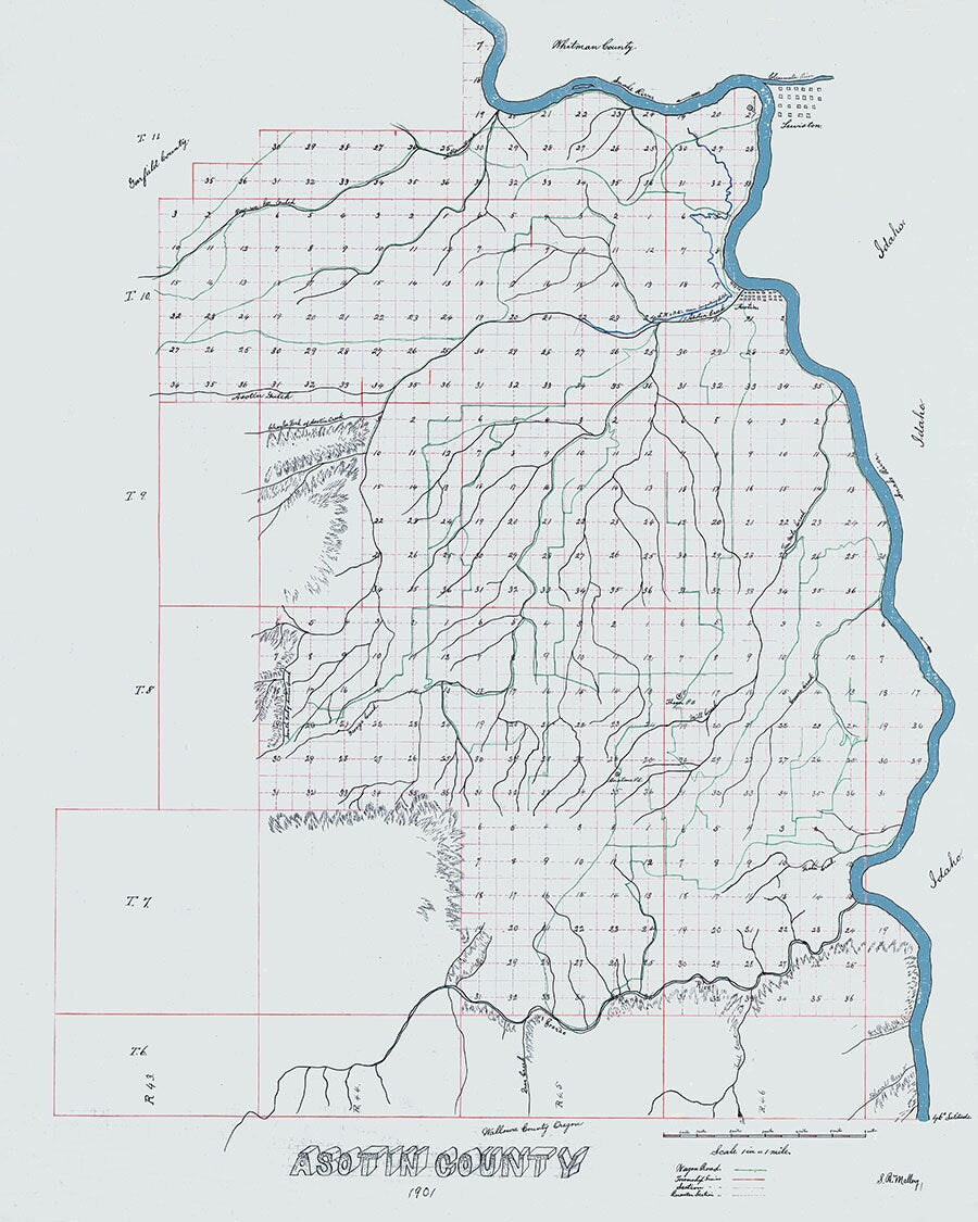 1901 Map of Asotin County Washington