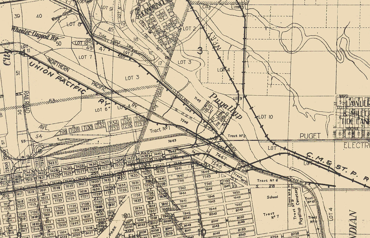 1907 Map of Tacoma Washington