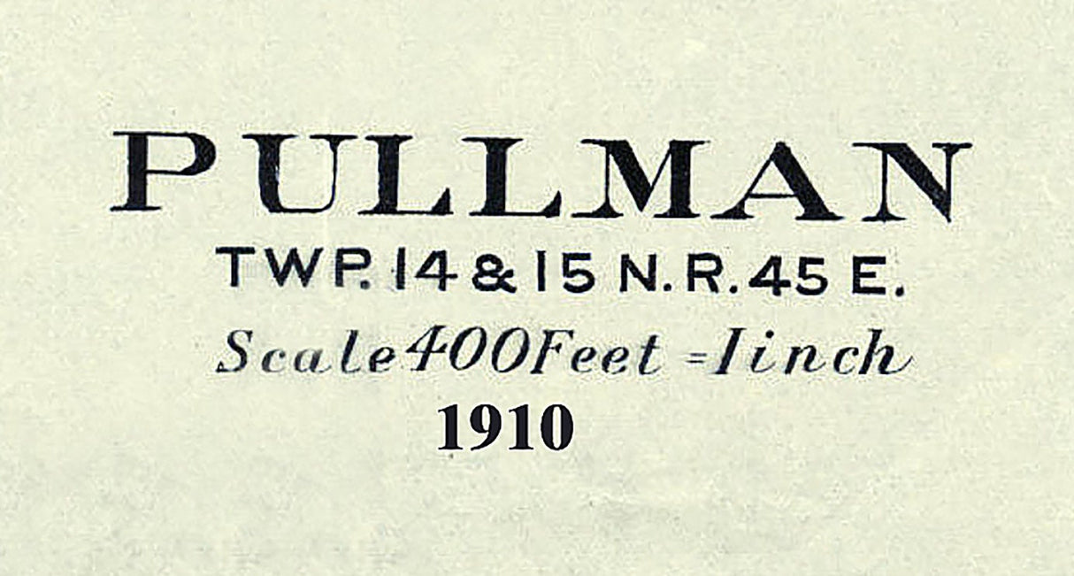 1910 Map of Pullman Whitman County Washington