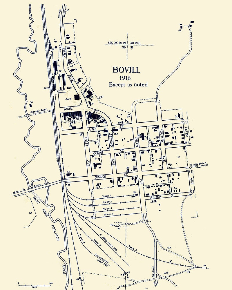 1916 Map of Bovill Latah County Idaho