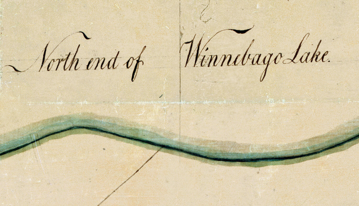 1832 Map of Lake Winnebago Fox River and Town of Kaukauna Wisconsin