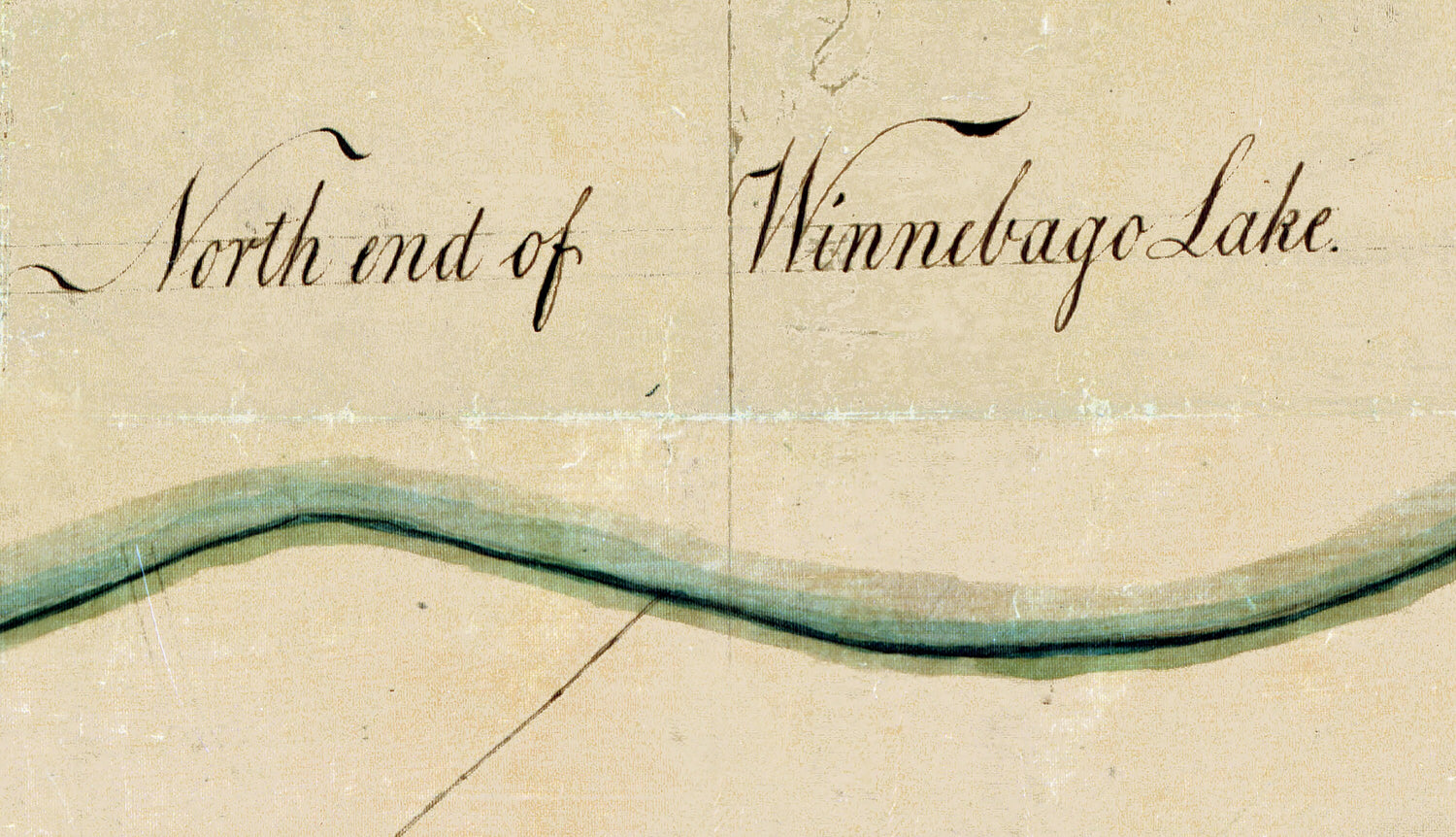 1832 Map of Lake Winnebago Fox River and Town of Kaukauna Wisconsin