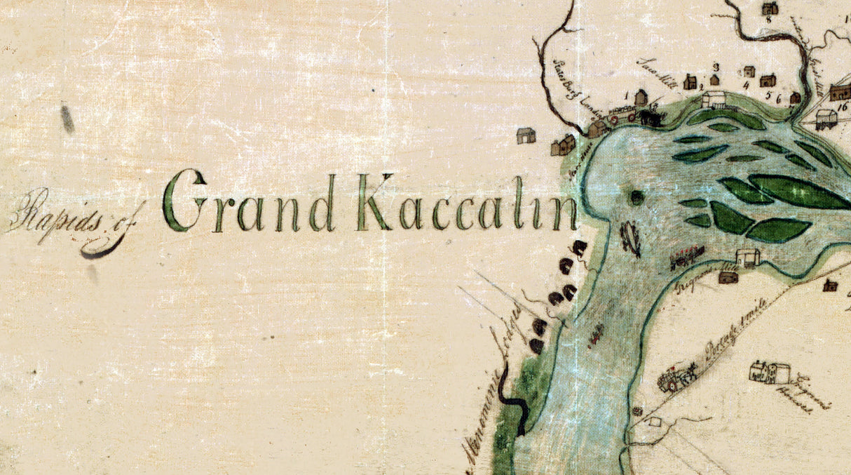 1832 Map of Lake Winnebago Fox River and Town of Kaukauna Wisconsin