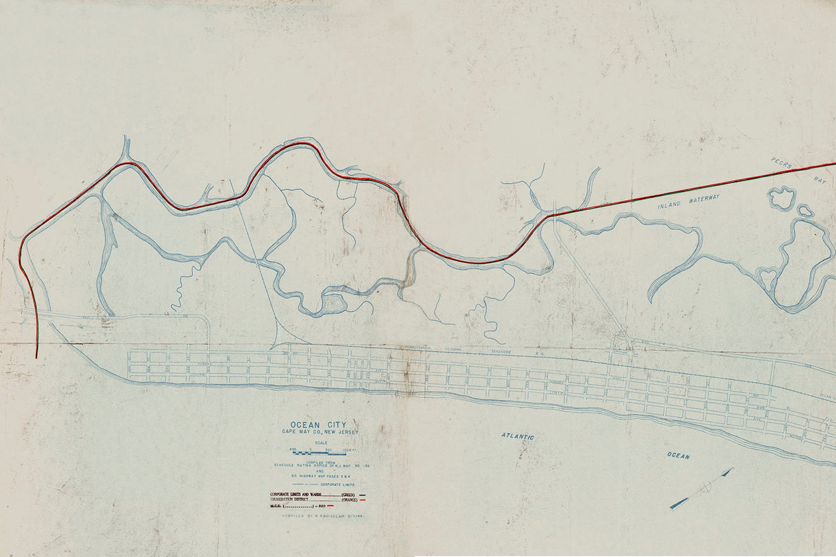 1949 Map of Ocean City New Jersey
