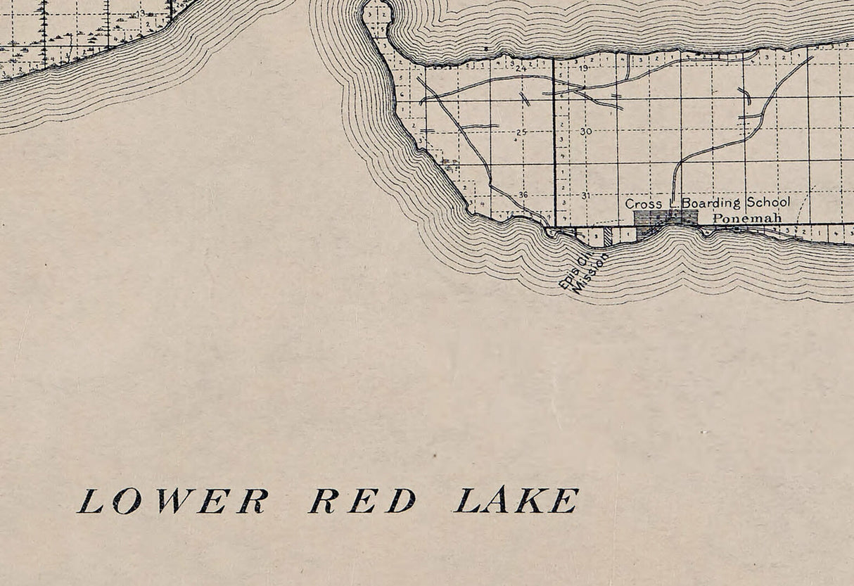 1911 Map of Red Lake Indian Reservation Minnesota